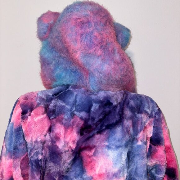 Spirit Hoods Cotton Candy Faux Fur Jacket Ears Hooded Womens Small Rave Club - Picture 6 of 11